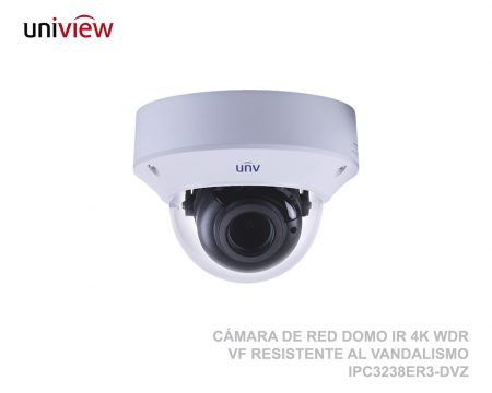 CÁMARA DE RED DOMO IR 4K WDR VF RESISTENTE AL VANDALISMO IPC3238ER3-DVZ