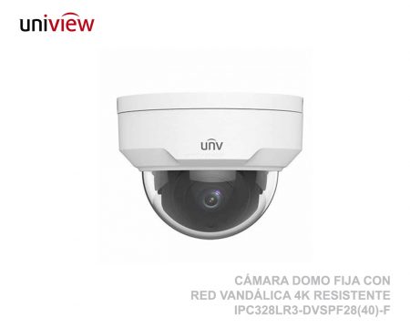 CÁMARA DOMO FIJA CON RED VANDÁLICA 4K RESISTENTE IPC328LR3-DVSPF28(40)-F