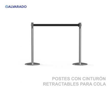 Postes con cinturón retractables para cola